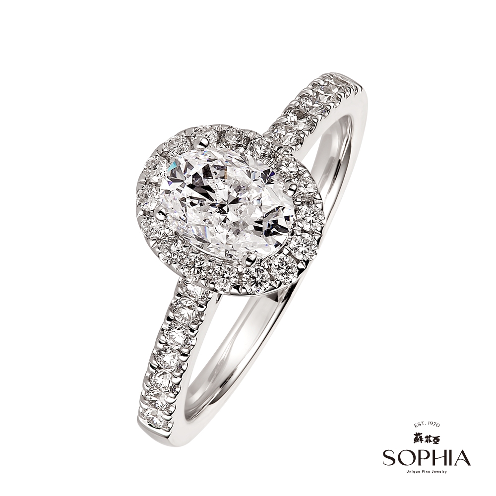 SOPHIA 蘇菲亞珠寶 - 橢圓形切工 1克拉 GIA ESI1 18K 鑽石戒指