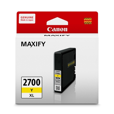 CANON PGI-2700XL Y 黃色 原廠高容量墨水匣 適用機型：iB4070/iB4170/MB5070/MB5170/MB5470