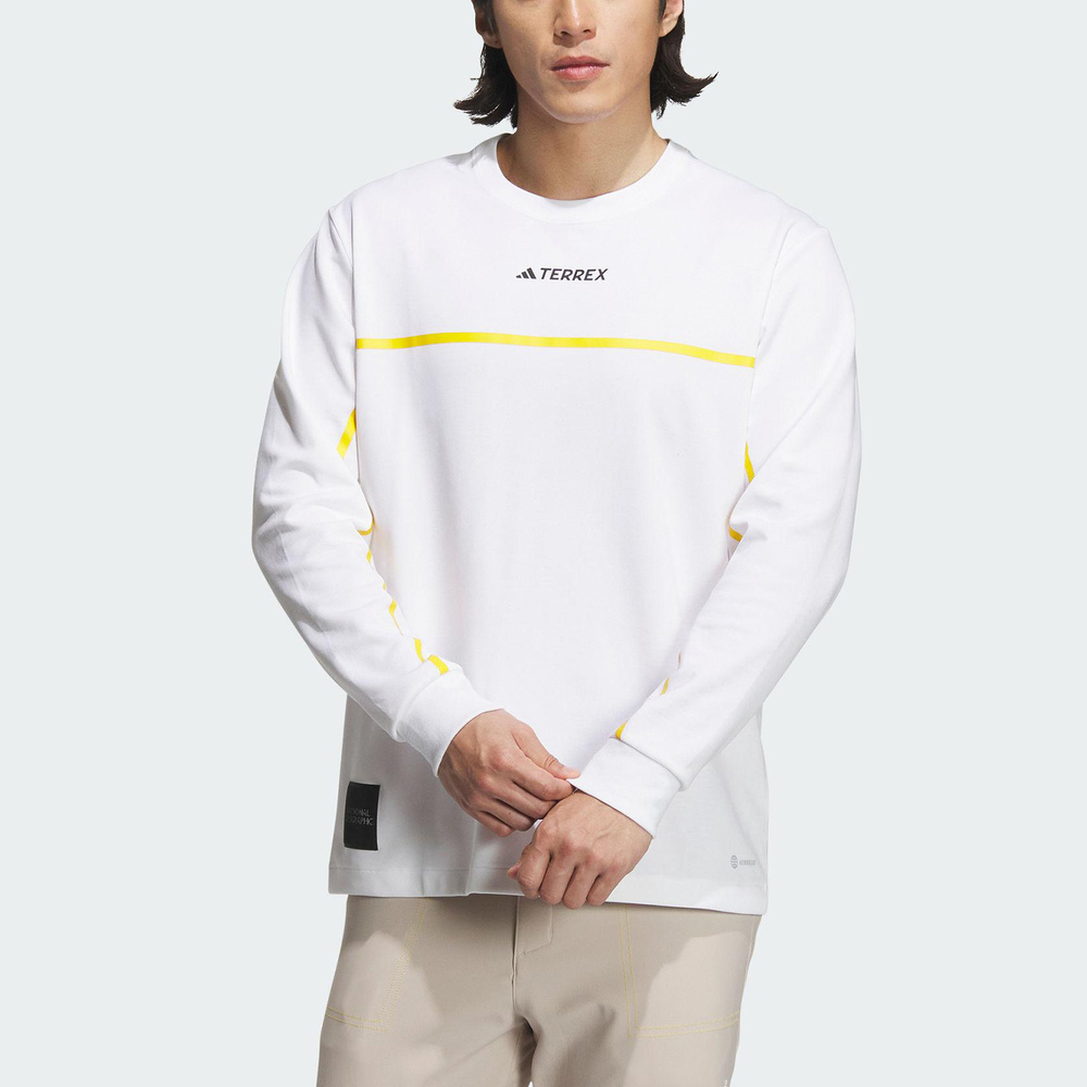 Adidas NAT.GEO TEE LS [IL8976] 男 長袖上衣 亞洲版 運動 休閒 反光 國家地理 聯名 白