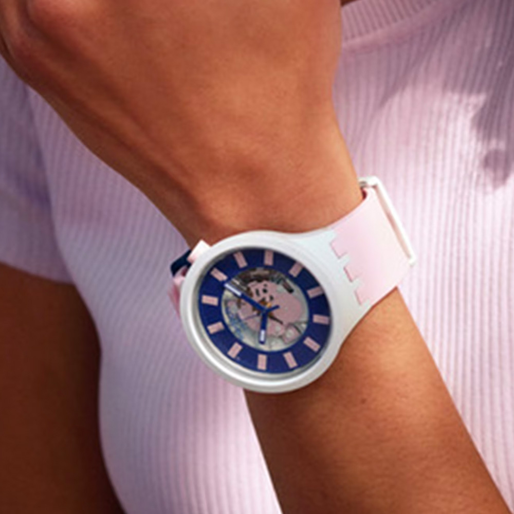 SWATCH 生物陶瓷 BIG BOLD系列手錶DIVERSIPINK個性裸粉-47mm