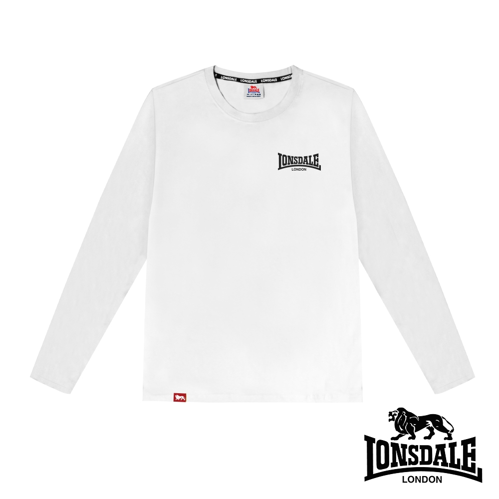 【LONSDALE 英國小獅】素面薄長袖上衣-白色 LT250018