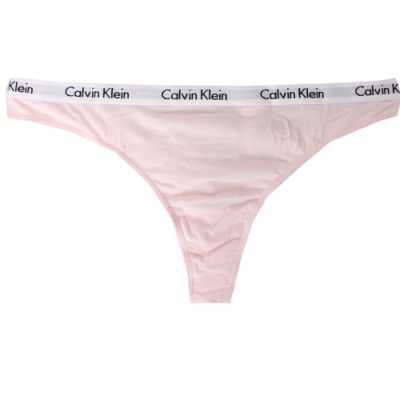 【Calvin Klein】Calvin Klein ck經典撞色棉質女丁字內褲(白x粉)