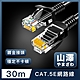 山澤 Cat.5e 無屏蔽高速傳輸八芯雙絞鍍金芯網路線 黑/30M product thumbnail 1