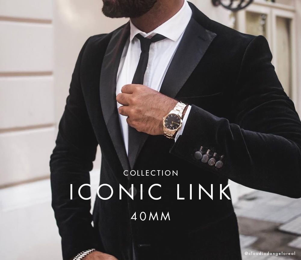 Daniel Wellington DW 手錶Iconic Link 40mm精鋼錶-特調玫瑰金