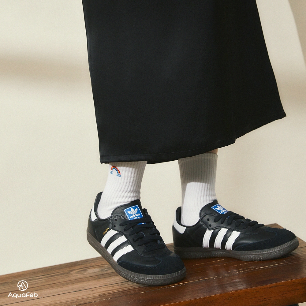 Adidas Originals Samba OG 男鞋黑色焦糖黑底經典麂皮復古經典休閒鞋