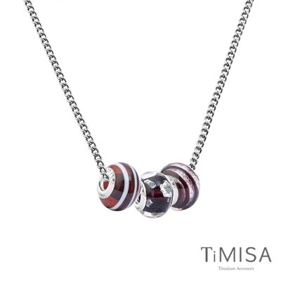 TiMISA 琉璃串珠 純鈦項鍊(M02D) 套組