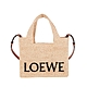 LOEWE 新款LOEWE標誌字體小號酒椰纖維手提/肩背包 (自然色) product thumbnail 1