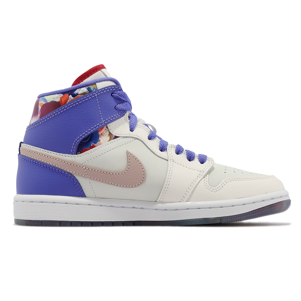 Nike Wmns Air Jordan 1 Mid SE 白紫女鞋男鞋情人節花卉休閒鞋FD4331