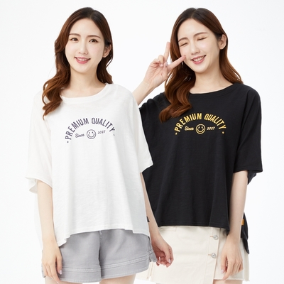 betty’s網路款 率性字母印花寬版短袖T-shirt(共三色)