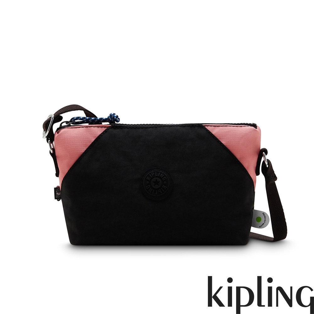 Kipling 粉漾黑時髦撞色側背小包-ART XS