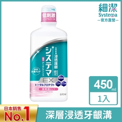 日本獅王LION 細潔浸透護齦EX漱口水 低刺激 450ml