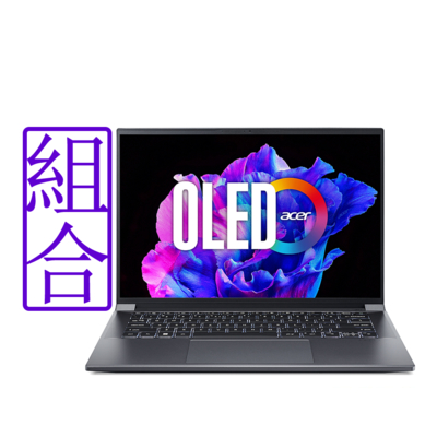 (外接1TB組合) Acer 宏碁 Swift X SFX14-71G-74EQ 14.5吋輕薄OLED筆電 (i7-13700H/16G/512G/RTX3050/Win11)