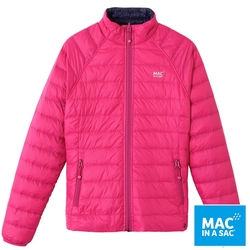 【MAC IN A SAC】女款輕暖袋著走雙面羽絨外套LDS207桃紅深藍/輕量保暖/收納體積小