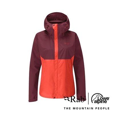 【RAB】Downpour Eco Jacket 透氣防風防水連帽外套 女款 深石楠/葡萄柚 #QWG83