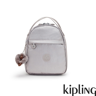 kipling 知性光澤銀灰小巧兩用手提後背包-cormac mini