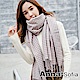 AnnaSofia 經典小方格毛邊 仿羊絨大披肩圍巾(粉灰系) product thumbnail 1