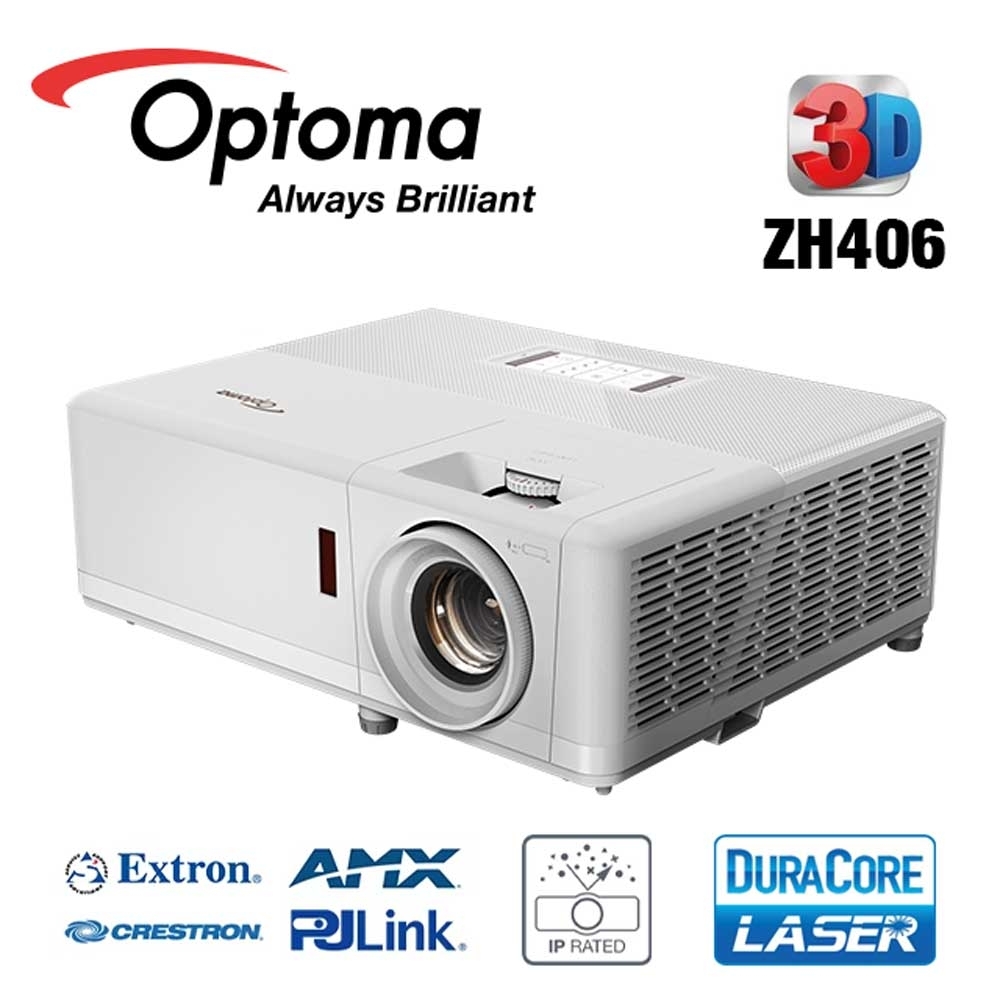 Optoma 奧圖碼 ZH406 雷射高亮度工程及商用投影機 4500 流明 1080p 公司貨