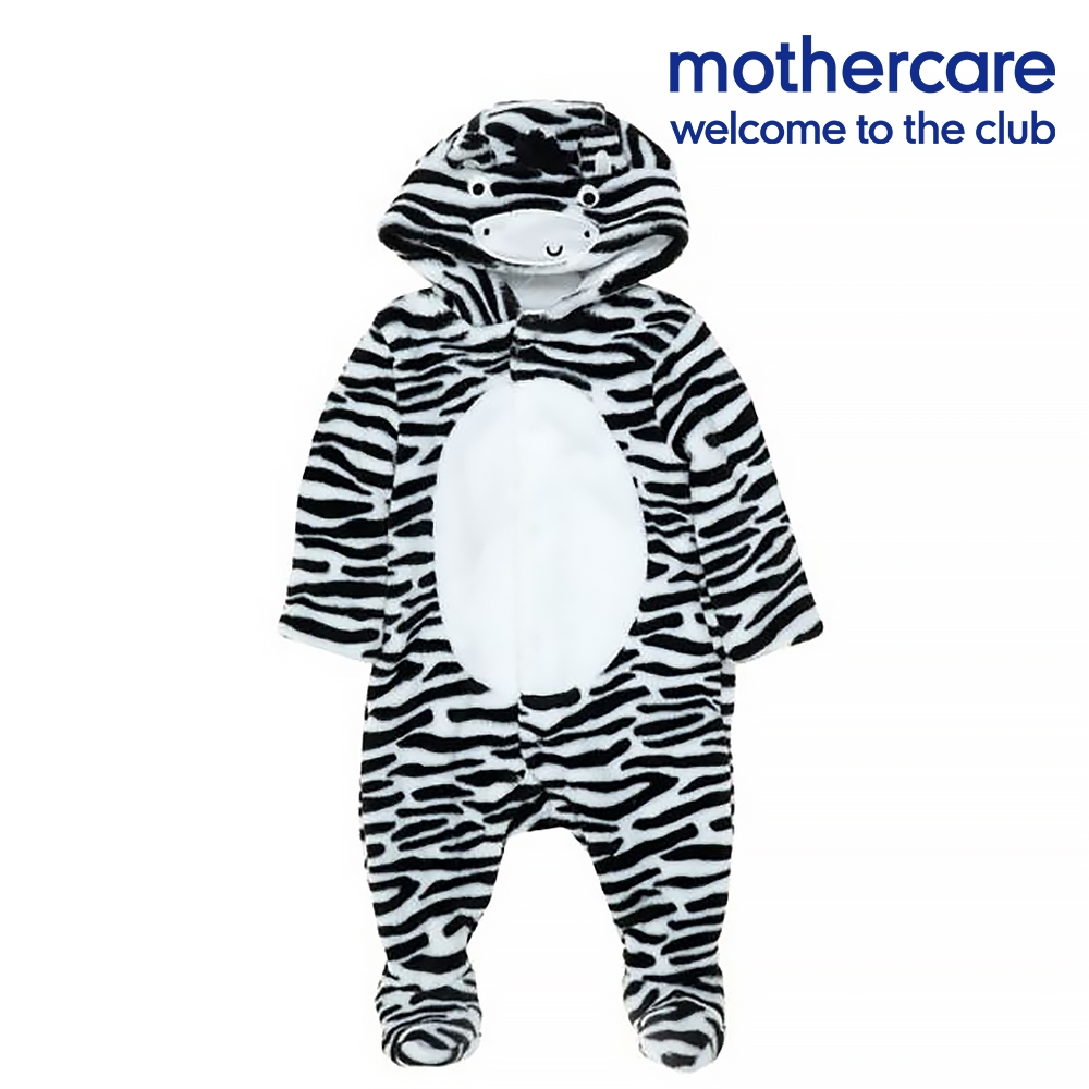 mothercare 專櫃童裝 黑白斑馬連帽兔裝/連身衣 (3-9個月)