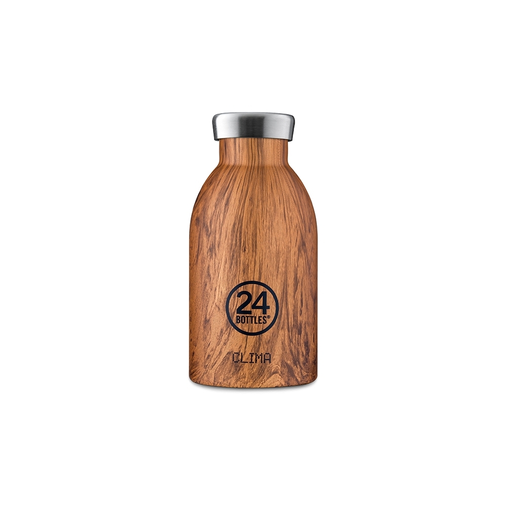 義大利 24Bottles 不鏽鋼雙層保溫瓶 330ml - 紅杉木紋