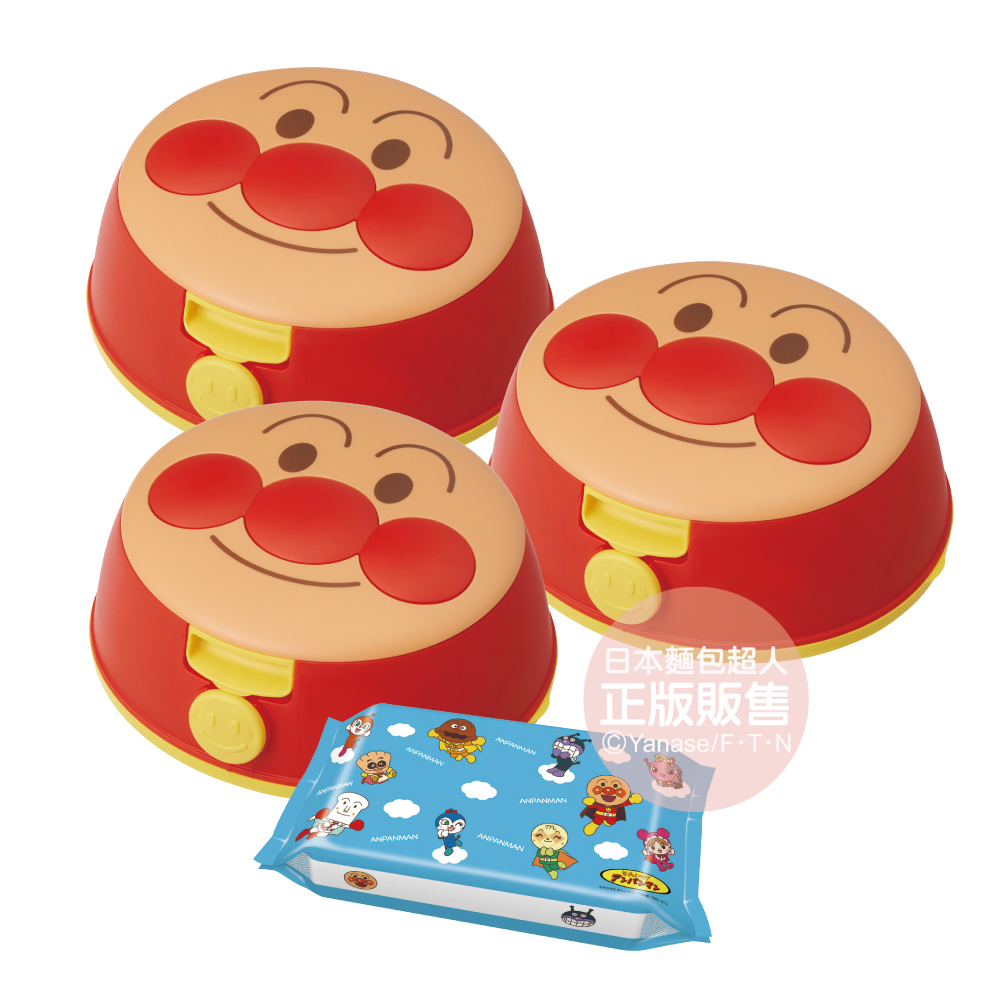 ANPANMAN 麵包超人-AN麵包超人日製純水99.9%盒裝濕紙巾組-3入組