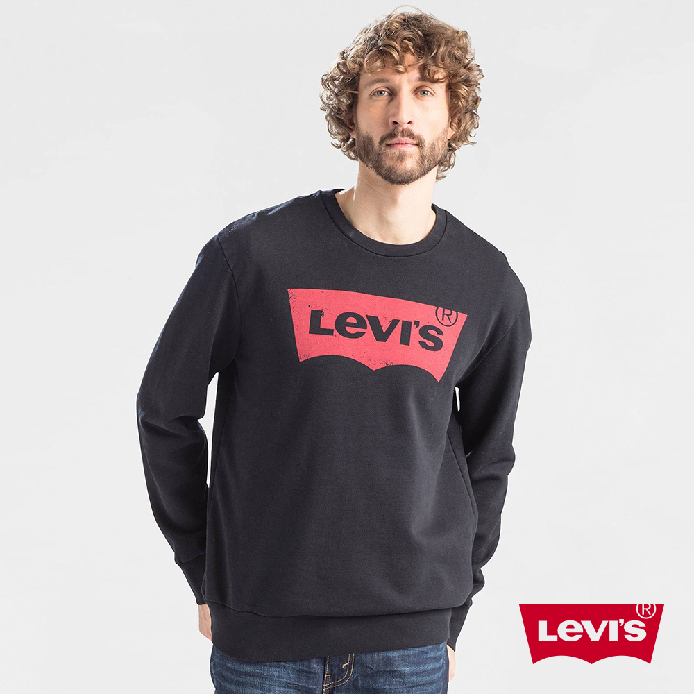 Levis 男款 大學T 經典Logo 斑駁款