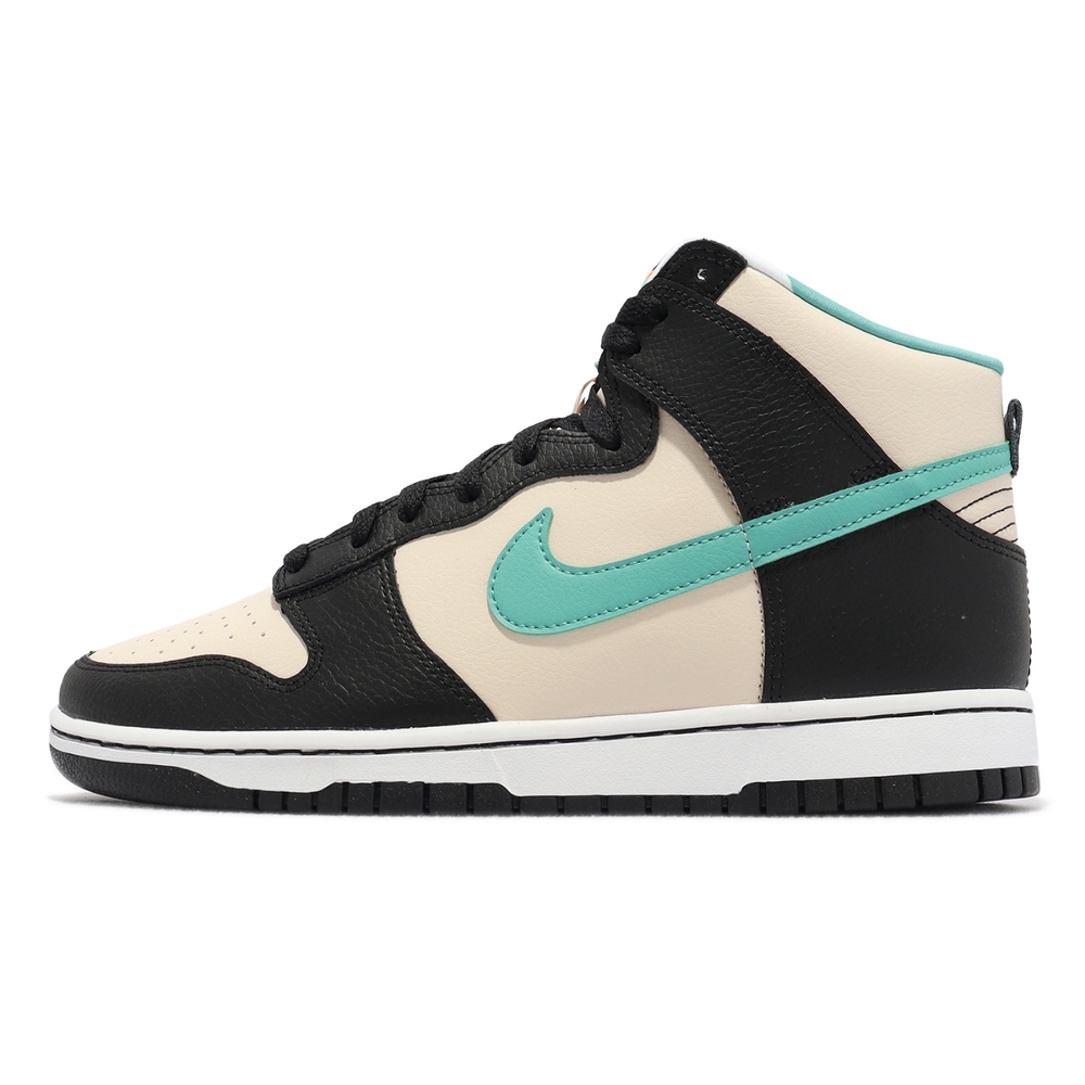 Nike 休閒鞋Dunk HI Retro EMB 黑米白湖水綠高筒男鞋Black Teal DO9455