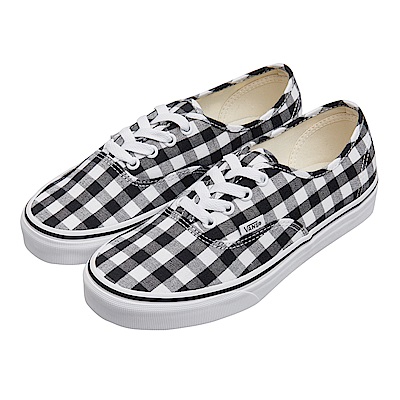 (女)VANS Authentic 格紋綁帶休閒鞋*黑白