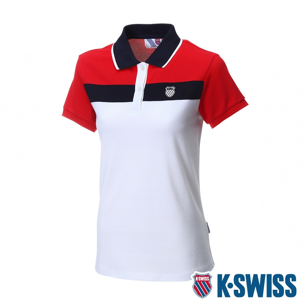 K-SWISS Heritage Polo短袖POLO衫-女-紅/藍/白
