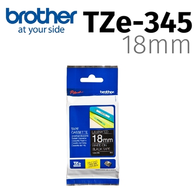 brother TZe-345 特殊規格標籤帶 ( 18mm 黑底白字 )