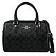 COACH Rowan Satchel Bag 經典C LOGO印花兩用波士頓包(黑灰) product thumbnail 1