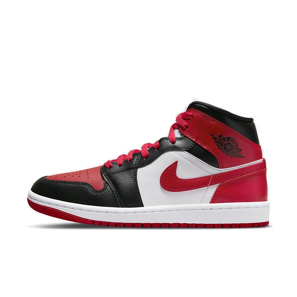 Nike Wmns Air Jordan 1代Mid 女鞋男鞋黑紅Bred Toe 芝加哥AJ1 BQ6472