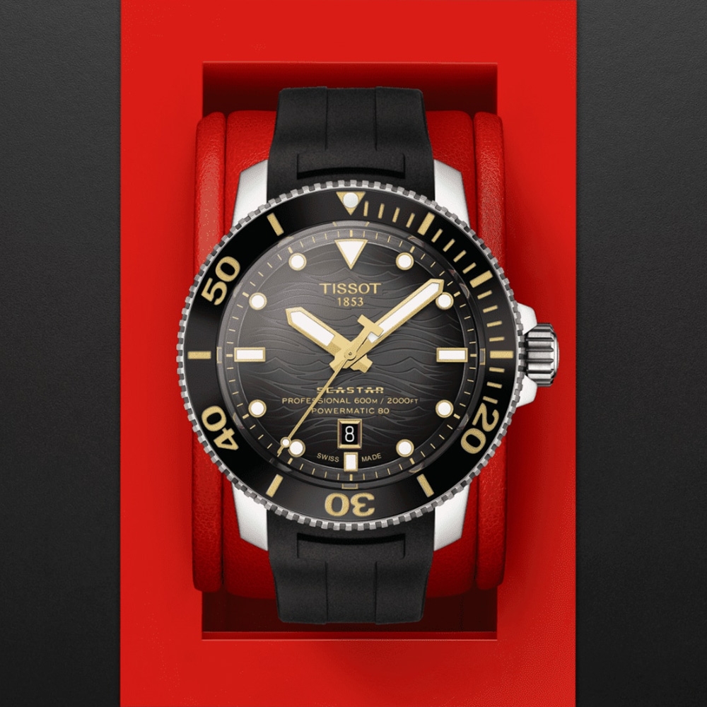 TISSOT天梭 官方授權 Seastar2000海洋之星潛水機械腕錶 /46mm/T1206071744101