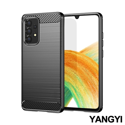 YANGYI揚邑 SAMSUNG Galaxy A33 5G 碳纖維拉絲紋軟殼散熱防震抗摔手機殼-黑