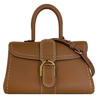 Delvaux 牛皮手提兩用包 29CM 駝色