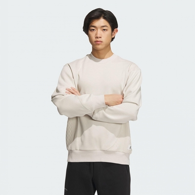 adidas 上衣 男款 長袖上衣 運動 亞規 ST WF SWEATS 米白 IP4983