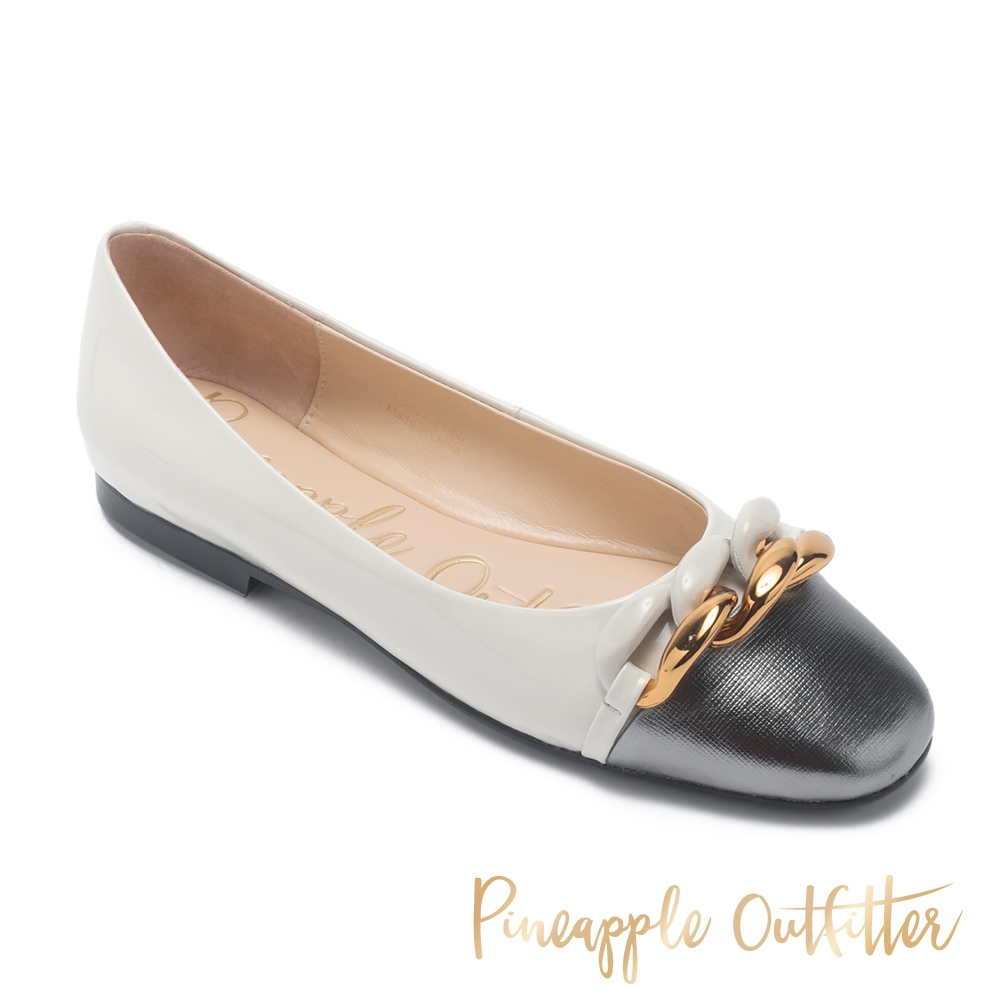 Pineapple Outfitter-FRIGG 真皮平底方頭娃娃鞋-白色