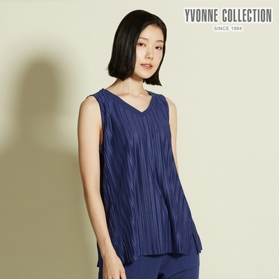 YVONNE 以旺傢飾 壓褶布滾邊背心-丈青