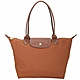 LONGCHAMP Le pliage 長提把摺疊水餃包(小/白蘭地棕) product thumbnail 1