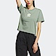 Adidas OD Tee 1 IK8612 女 短袖 上衣 T恤 短版 運動 休閒 日出 插畫 戶外風 穿搭 綠 product thumbnail 1