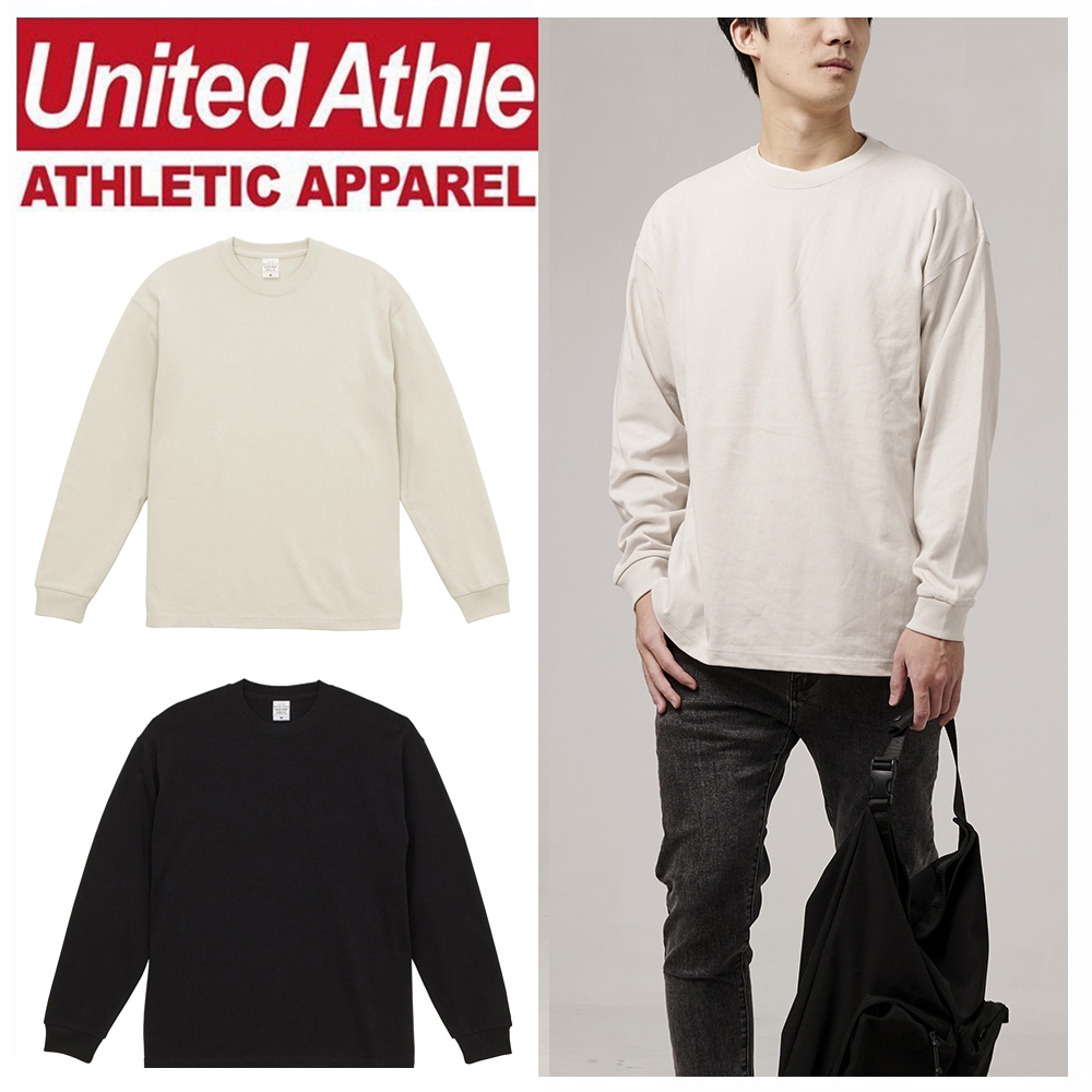 United Athle 日系落肩長袖素T UA無印風寬版長袖上衣 男女可穿 oversize