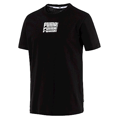 PUMA-男性基本系列Rebel短袖T恤-黑色-歐規