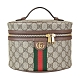 GUCCI OPHIDIA雙G LOGO PVC綠紅綠織帶拉鍊手提化妝包(米) product thumbnail 1