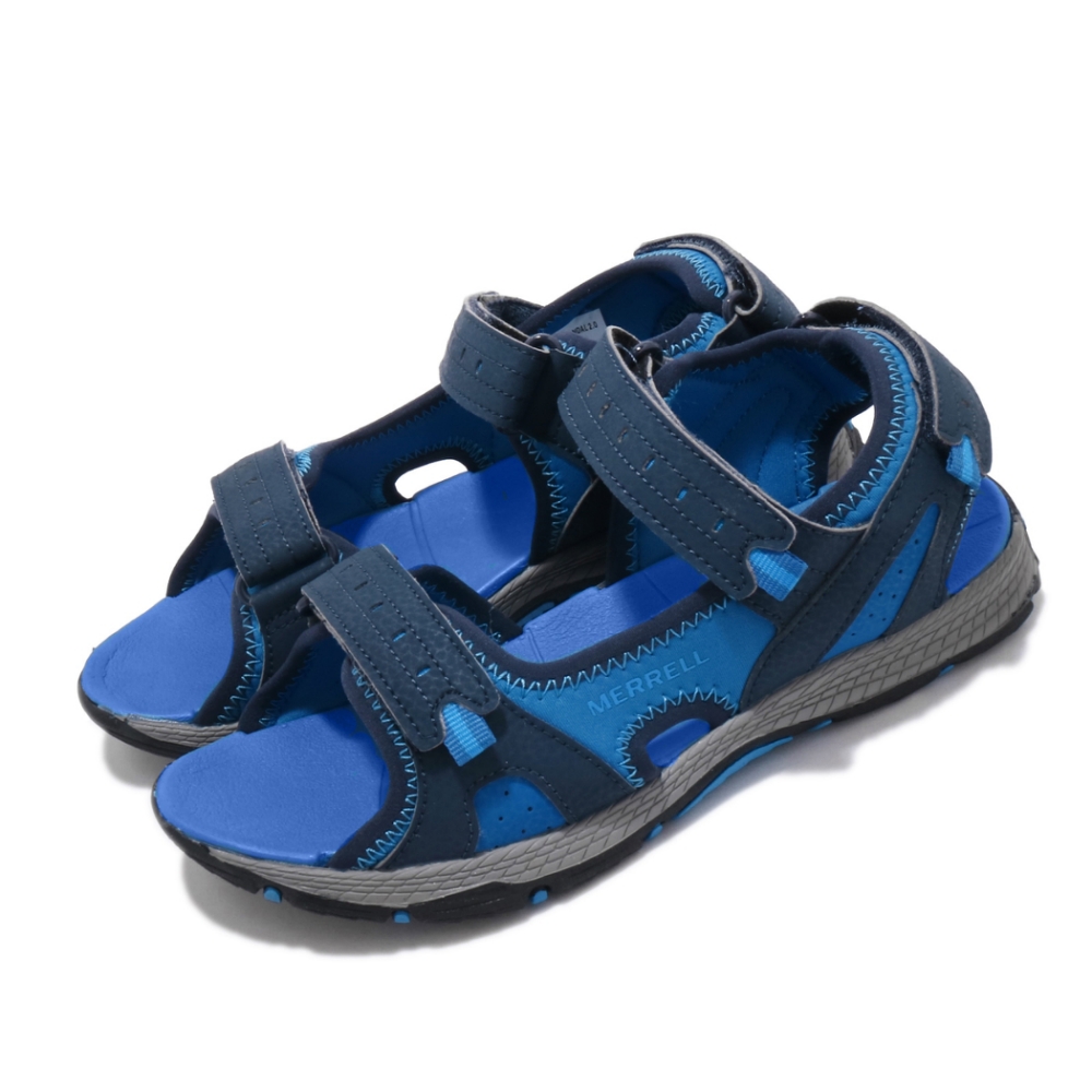 Merrell 涼拖鞋 Panther Sandal 2 女鞋 夏日 涼爽 透氣 戶外郊遊 踏青 藍 灰 MK262993