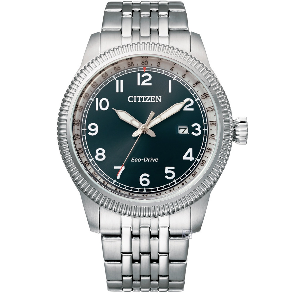 CITIZEN 星辰 GENT'S 經典錢幣紋錶框復古男錶-(BM7480-81L)42.5mm