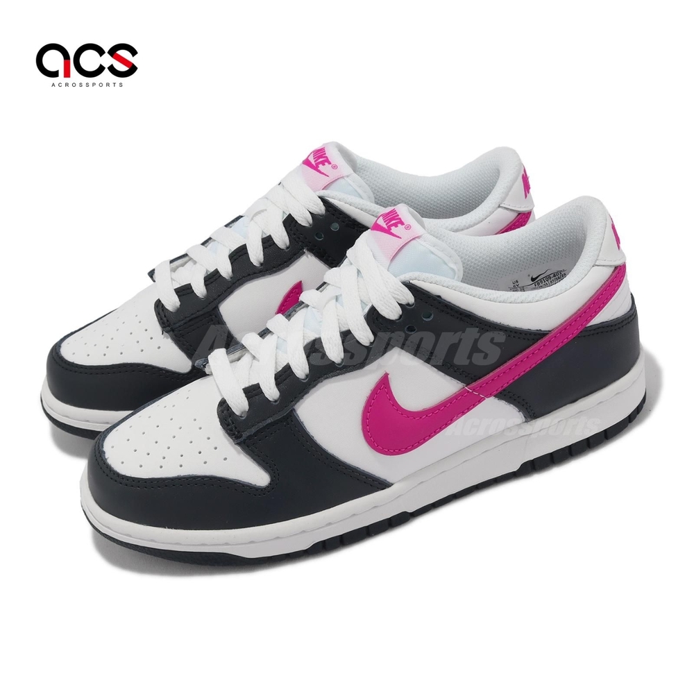 Nike 休閒鞋Dunk Low GS 大童女鞋深藍桃紅Obsidian Fierce Pink FB9109