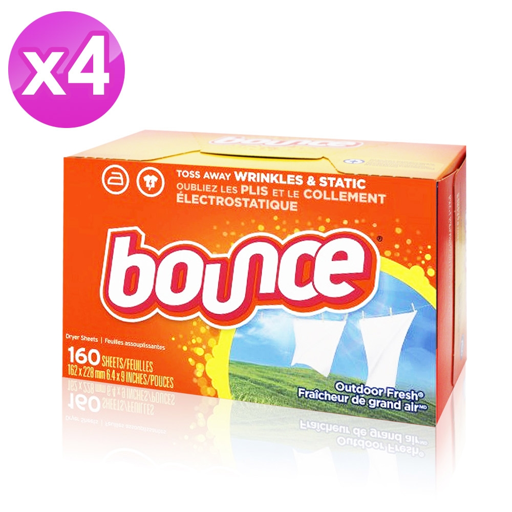 美國進口 Bounce 烘衣柔軟片(160片)-4入組