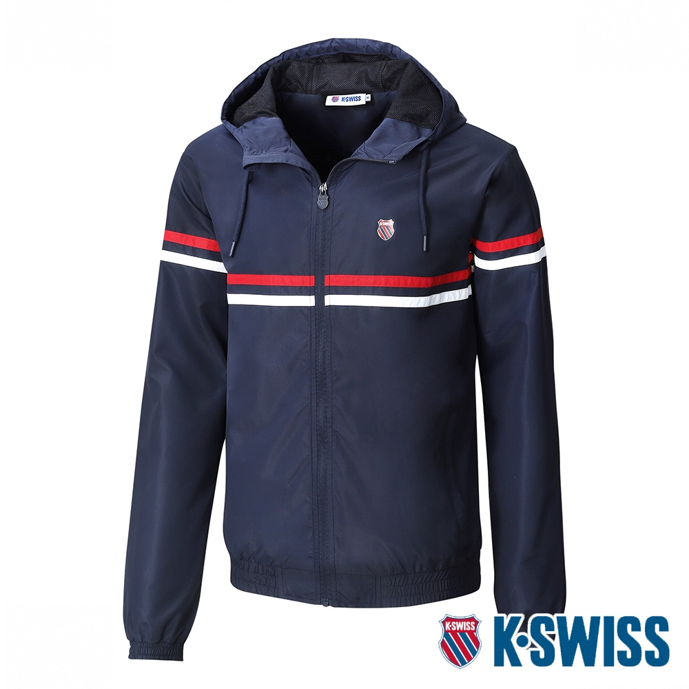 K-SWISS Front Taping Jacket防風外套-女-藍