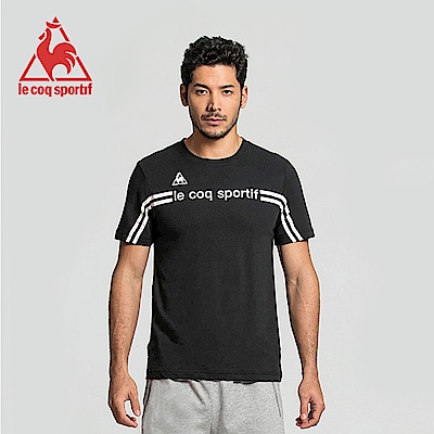 le coq sportif 法國公雞牌運動潮流圓領短袖T恤 男-黑