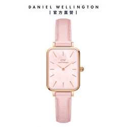 Daniel Wellington DW 手錶 Quadro 20X26 春日花時系列真皮皮革錶-粉彩貝母錶盤 DW00100636