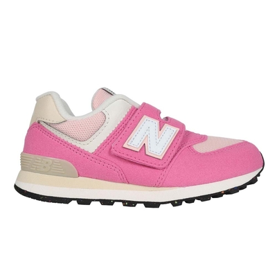 NEWBALANCE 女中童復古慢跑鞋-WIDE-574系列 N字鞋 寬楦 PV574RBS 桃紅粉白